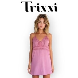 Trixxi Sleeveless Pink Ruffle Dress Girlhoodcore Coquette Ballerina Size S/M